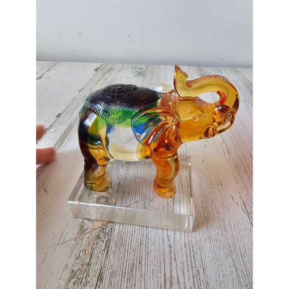 Kalifano elephant carved crystal statue figurine new unique good luck decor - Picture 6 of 10